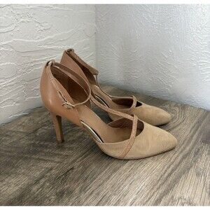 Lien Do Womens Tan suede Leather Stiletto Heels Size 7.5